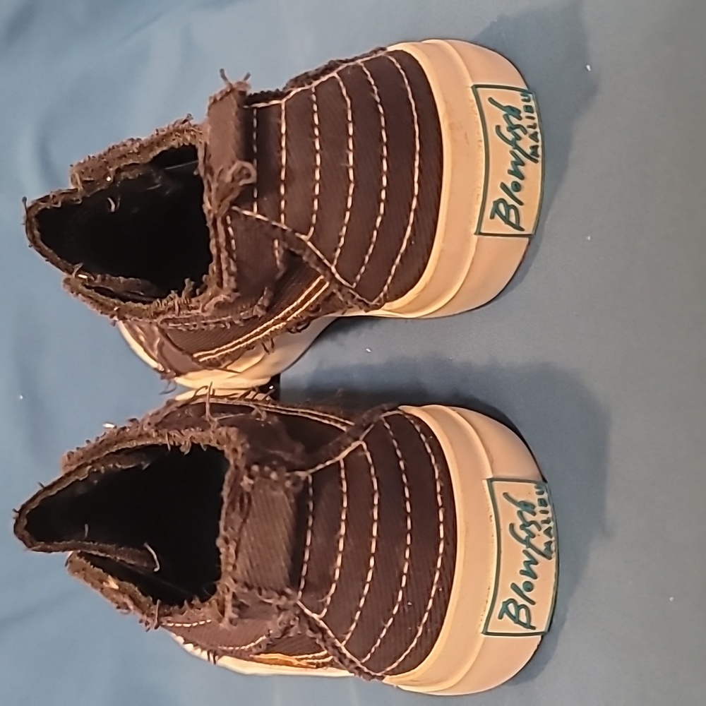 Blowfish Black Frayed Canvas Slip-Ons - Picture 2 of 6